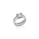 Carré Cut Diamond Platinum Ring