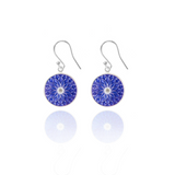 Purple Diamond Dahlia Earrings