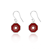 Guilloché Earrings Red