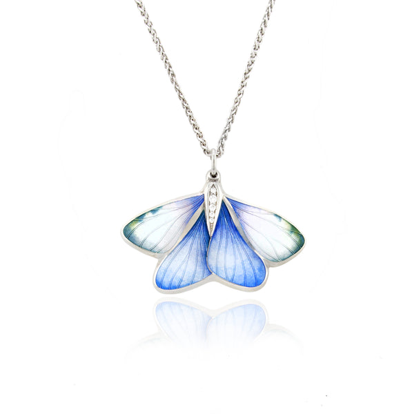 Rarity Diamond Blue Moth Necklace