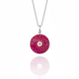 Raspberry Diamond Dahlia Pendant