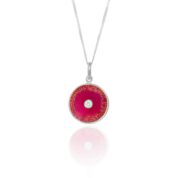 Raspberry Diamond Diatom Pendant