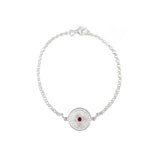 Silver Diatom Ruby/Sapphire/Diamond Bracelets