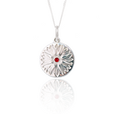 Ruby Silver Cornflower Necklace