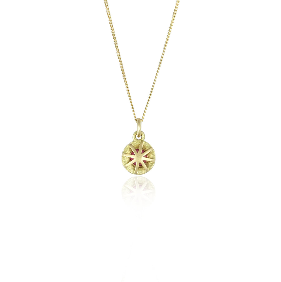 Ruby Gold Bloom Pendant