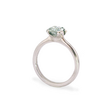 Platinum 2.01ct grey blue sapphire engagement ring