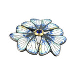 Sapphire Black Veined Moth Brooch