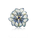 Sapphire Black Veined Moth Brooch