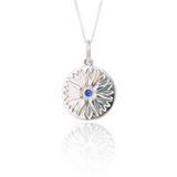 Sapphire Silver Cornflower Necklace