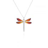 Small Red Rarity Dragonfly Enamel Pendant