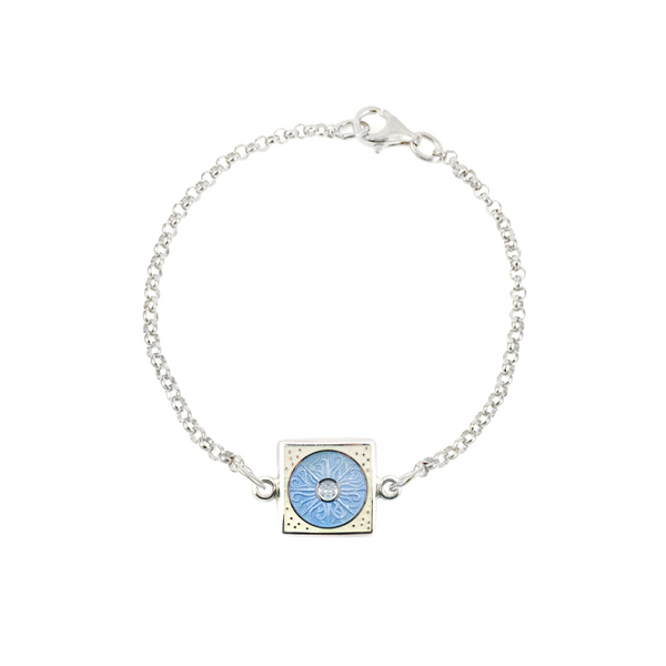 Enamel Eclipse Bracelet White & Blue
