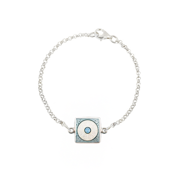 Enamel Eclipse Bracelet Grey & White