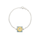 Enamel Eclipse Bracelet Pale Grey and Yellow
