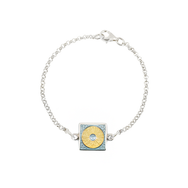 Enamel Eclipse Bracelet Pale Grey and Yellow