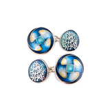 Talking Fish & Rue Enamel Cufflinks Kingfisher to Yellow