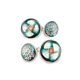 Talking Fish & Rue Enamel Cufflinks Green