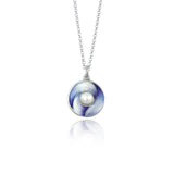 Pearl Enamel Feather Pendant