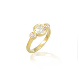 Diamond Trilogy Old Cut 18ct Yellow Ring