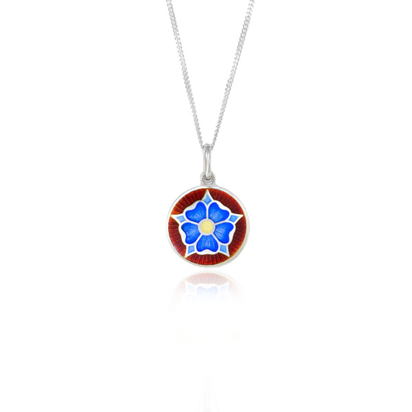 Rarity Red & Blue Tudor Rose Pendant