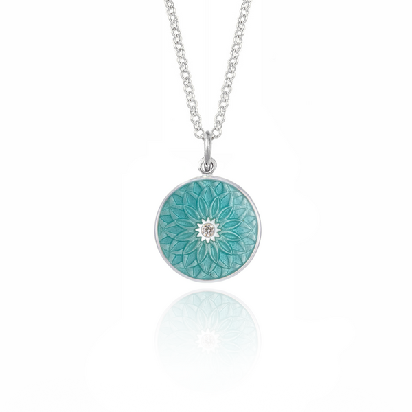 Mint Diamond Dahlia Pendant