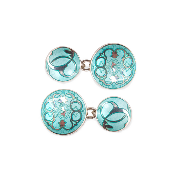Arabesque Chain Cufflinks cufflinks in Turquoise