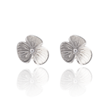 Viola Silver Diamond Stud Earrings