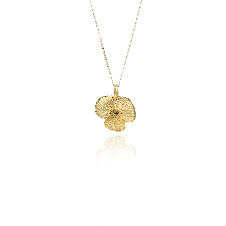 Gold Viola Flower Pendant