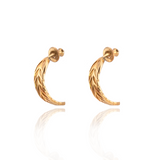 Gold Wheatsheaf Small Hoop Earrings