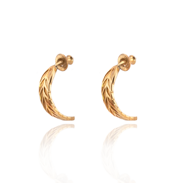 Gold Wheatsheaf Small Hoop Earrings