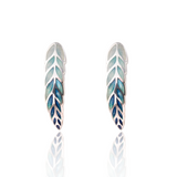 Wheatsheaf Limited Edition Enamel Curve Earrings White - Kingfisher