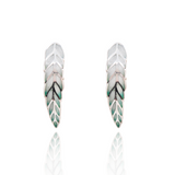 Wheatsheaf Limited Edition Enamel Curve Earrings White - Mint