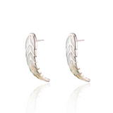 Wheatsheaf Limited Edition Enamel Curve Earrings White - Mint