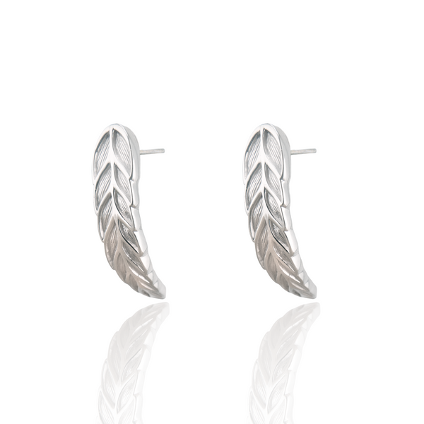 Wheatsheaf Curve Earrings Sterling Silver