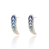 Wheatsheaf Limited Edition Enamel Curve Earrings Kingfisher - Yellow/Green