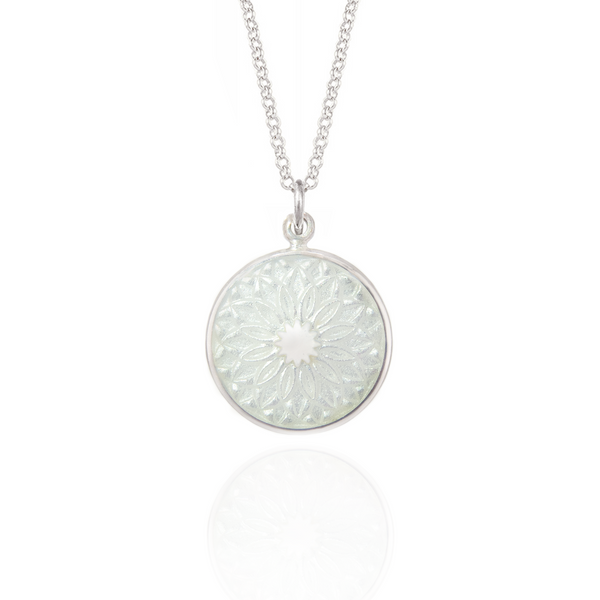 White Dahlia Pendant