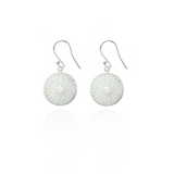 White Dahlia Earrings