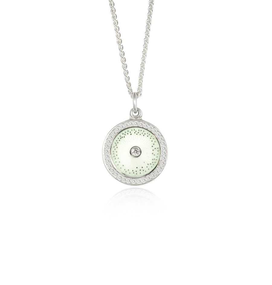 White Diamond Diatom Eternity Pendant