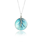 Enamelled Wisteria Mint & Kingfisher Pendant