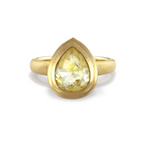 3 carat pear shape rustic diamond gold ring