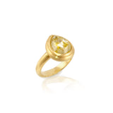 3 carat pear shape rustic diamond gold ring