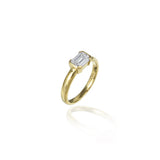 Emerald Cut Diamond & Gold Ring