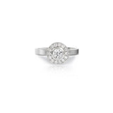 Diamond Halo Platinum Ring