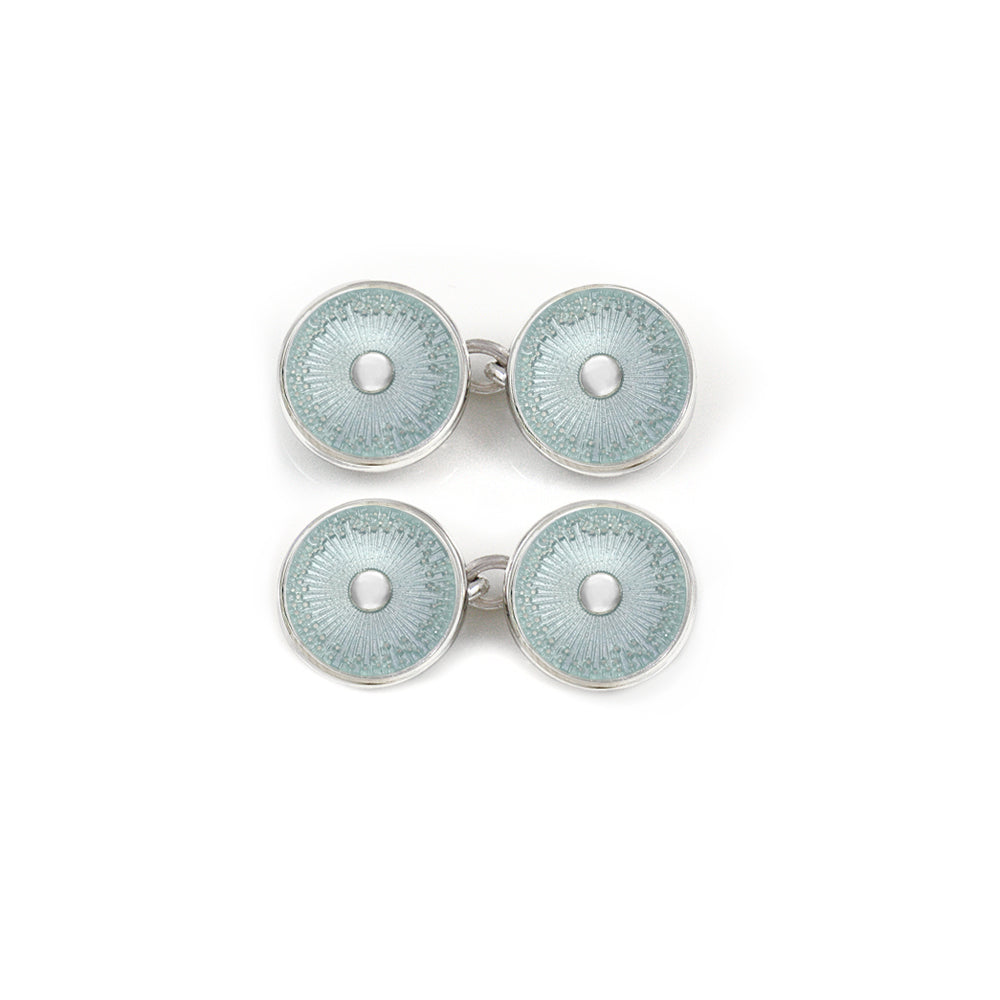 Enamelled Diatom Double Chain Cufflinks
