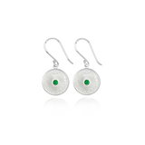 Silver Emerald Diatom Earrings