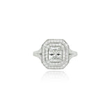 Double Radiant Cut Diamond Platinum Ring