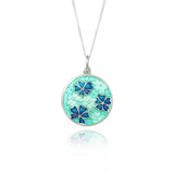Forget Me Not Enamel Mint Pendant