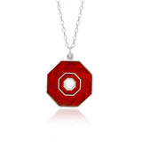 Enamelled Red Guilloché Pendant