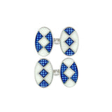 Enamelled Ink Blue Liberty Chain Cufflinks