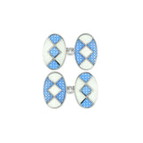 Enamelled Pale Blue Liberty Chain Cufflinks
