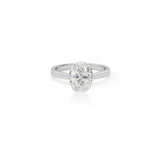 Oval Diamond Solitaire Platinum Ring